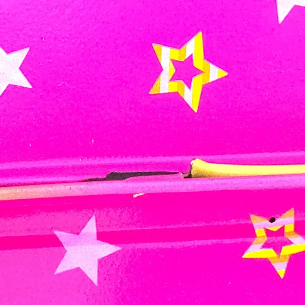 90s Sanrio Hello Kitty Pencil Box Metal Tin Pastel Rainbow Stars Japan
